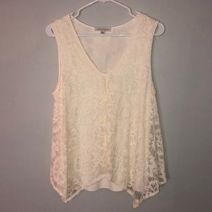 Ivory lace  v-neck tank only worn once!